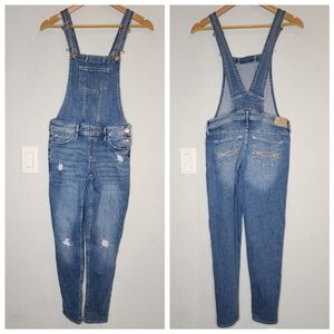 Abercrombie Kids Denim Distressed Overalls. Kids size 13/14.
